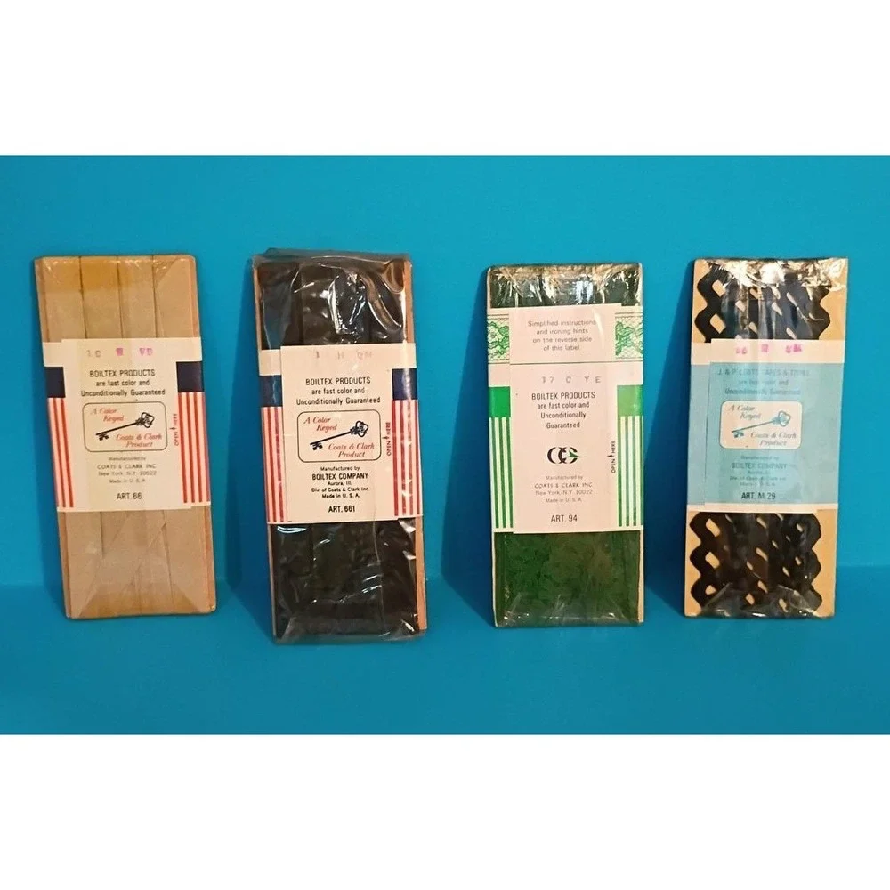 Vintage Boiltex‎ Bias Tape Seam Binding J & P Coats Rick Rack Sewing Notions Lot